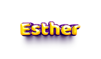 nome da menina folha de ar inflada brilhante decoração de celebração esther png