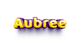 girl name inflated air foil shiny celebration decoration aubree png