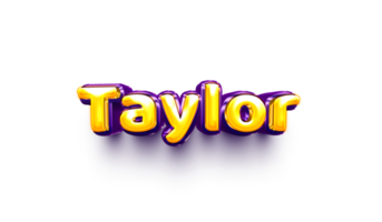 girl name inflated air foil shiny celebration decoration taylor png