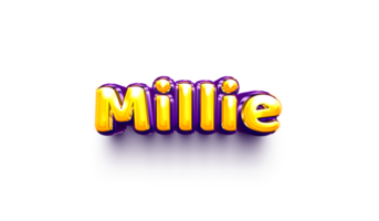 girl name inflated air foil shiny celebration decoration millie png