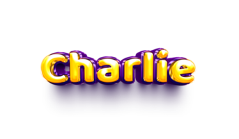 nome da menina folha de ar inflada brilhante decoração de celebração charlie png