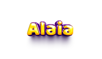 girl name inflated air foil shiny celebration decoration alaia png