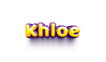 nome de menina inflado folha de ar brilhante decoração de celebração khloe png