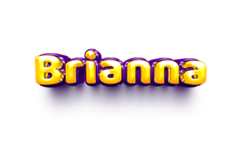 flicka namn uppblåst luft folie skinande firande dekoration brianna png