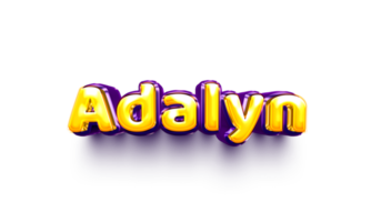 girl name inflated air foil shiny celebration decoration adalyn png