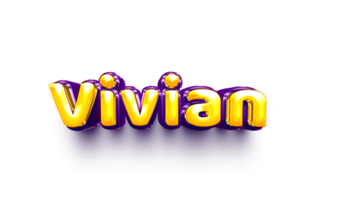 nom de fille gonflé feuille d'air brillant célébration décoration vivian png