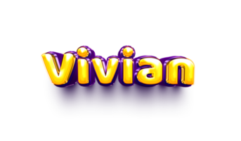 nom de fille gonflé feuille d'air brillant célébration décoration vivian png