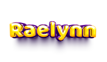 girl name inflated air foil shiny celebration decoration raelynn png