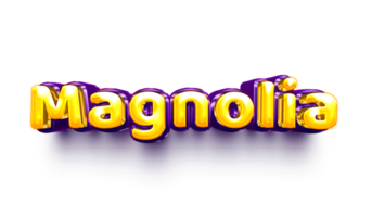 girl name inflated air foil shiny celebration decoration magnolia png