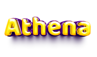 girl name inflated air foil shiny celebration decoration athena png