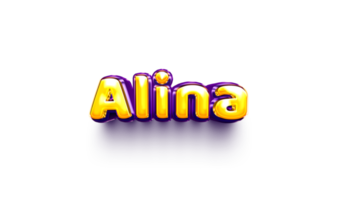 girl name inflated air foil shiny celebration decoration alina png