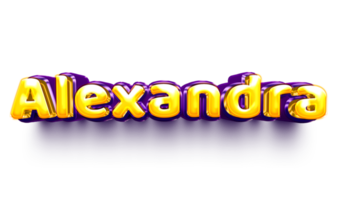 girl name inflated air foil shiny celebration decoration alexandra png