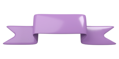3d render sale ribbon for tag discount. Blank banner to create promo. Purple birthday placard png