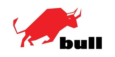 Angry red bull in matador logo icon design vector