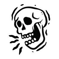 skull illustration hand drawn for design element. vector