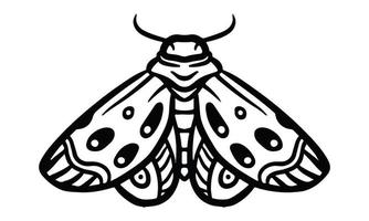 ilustración de mariposa blanca dibujada a mano para el elemento de diseño. vector