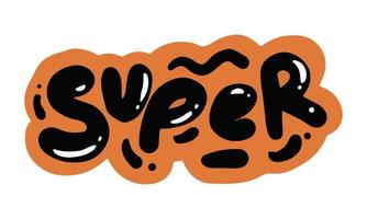 super word text illustration hand drawn for sticker and design element vector