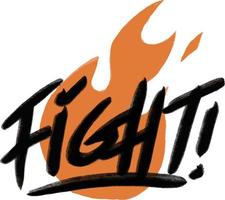 fight word text illustration hand drawn for sticker and design element vector