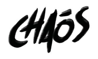 chaos word text illustration hand drawn for sticker and design element vector