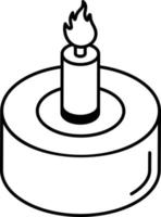 Burning candle stand in linear icon design vector