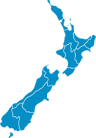 doodle tekening uit de vrije hand van de kaart van Nieuw-Zeeland. png