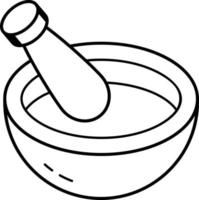 A mortar pestle line isometric icon vector