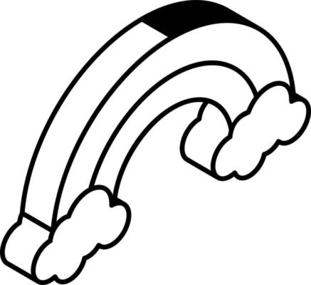An icon of rainbow line design