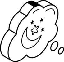 An icon of dreams line design vector