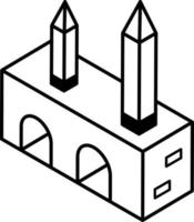 Modern line icon of a fairy castle vector