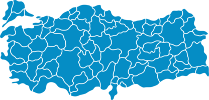 doodle dessin à main levée de la carte de la Turquie. png