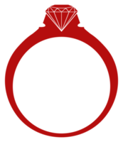 ring diamant silhouet voor verloofde en huwelijk icoon symbool en voor logo, pictogram of grafisch ontwerp element. formaat PNG