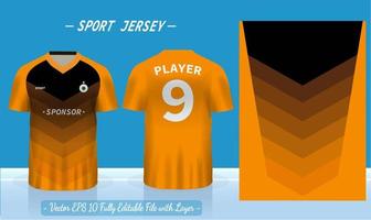 diseño de plantilla deportiva de camiseta para camiseta de fútbol, equipo de fútbol o baloncesto, camiseta de bádminton. uniforme deportivo en la parte delantera y trasera. maqueta de camiseta deportiva para club deportivo. ilustración vectorial vector