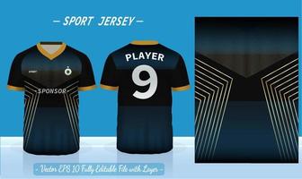 T-shirt sport template design for soccer jersey, football kit or basketball, badminton jersey. Sport uniform in front and back view. Sport shirt mock up for sport club. Vector Illustration.