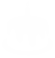 Geburtstagskuchen-Silhouette für Symbol, Piktogramm, Apps, Website, Kunstillustration, Logo oder Grafikdesignelement. PNG-Format png