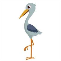 Stork animal bird cute cartoon style illustration vector