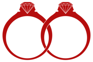 silueta de diamante de anillo para símbolo de icono de prometido y matrimonio y para logotipo, pictograma o elemento de diseño gráfico. formato png