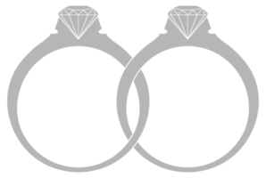 silhueta de diamante de anel para símbolo de ícone de noivo e casamento e para logotipo, pictograma ou elemento de design gráfico. formato png