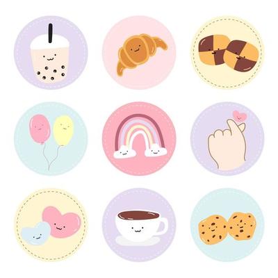 cute sticker collection for kids free vector 5644316 Vector Art at