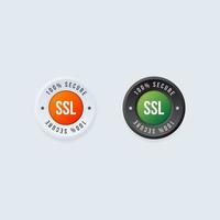 SSL security badge, sticker in two color options vector