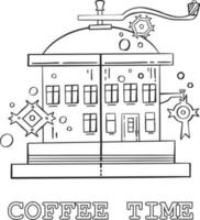 Cup house. Coffee time. Vector illustration