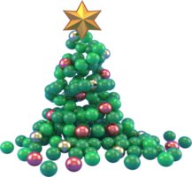 3d Rendering Christmas or new year elements background with decorative tree,  ball, snow and gift boxes. Colorful gifts for holidays. Modern design. png