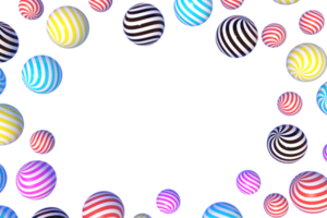 renderização 3d para fundo de elementos de natal ou ano novo com bola colorida decorativa. presentes para feriados. design moderno. ilustração isolada png
