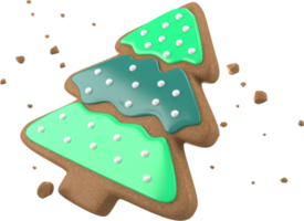 3d interpretazione Natale o nuovo anno elementi sfondo con decorativo biscotti e caramelle. colorato i regali per vacanze. moderno design. isolato illustrazione. png