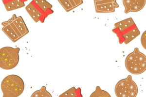 3d interpretazione Natale o nuovo anno elementi sfondo con decorativo biscotti e caramelle. colorato i regali per vacanze. moderno design. isolato illustrazione. png