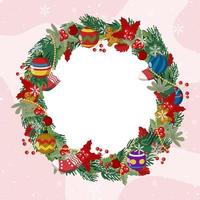 Christmas Wreath Ornaments Concept vector