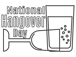 National Hangover Day, idea for a horizontal poster, banner, flyer or postcard vector