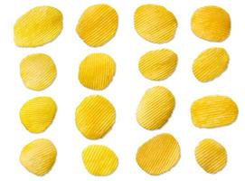 potato chips isolated on white background photo