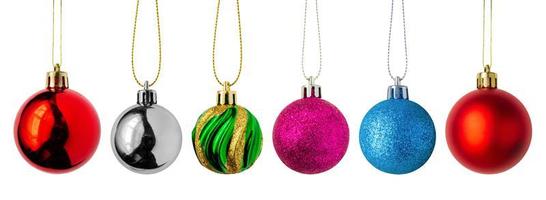 Christmas ball set isolated on white background photo