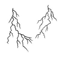 Lightning isolated on white background. Vector simple icon with thunder and lightning discharge