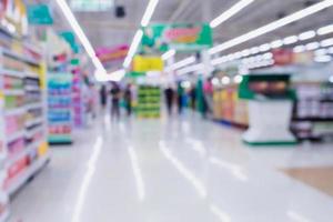 Supermarket store abstract blur background photo